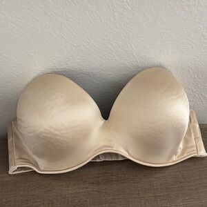 Cacique Lane Bryant Strapless Bra 40DDD Tan Underwire